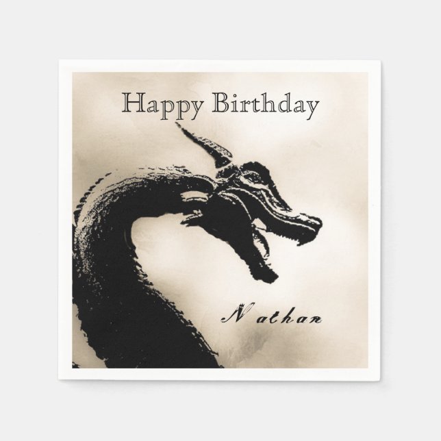 Serviette En Papier Anniversaire mythique du dragon (Devant)