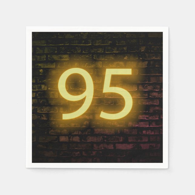 Serviette En Papier Anniversaire Neon 95 Connexion Brick Wall Napkins (Devant)