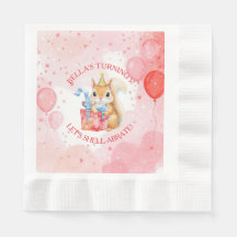 Anniversaire personnalisé fille écureuil rose et r