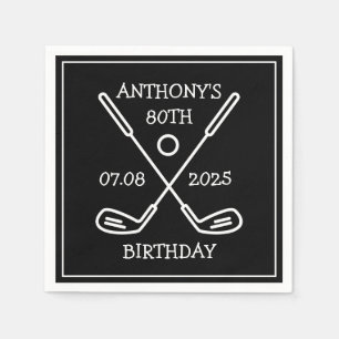 Serviette En Papier Anniversaire personnalisé Golfer 80e heureux papa 