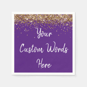 Serviette En Papier Anniversaire personnalisé violet anniversaire Uni