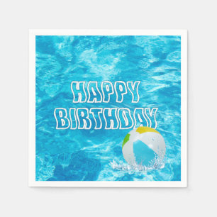 Serviette En Papier Anniversaire Pool Party Fun