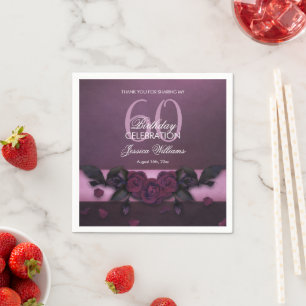Serviette En Papier Anniversaire Roses & Pétales Romantiques Gothiques