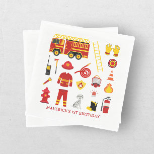 Serviette En Papier Anniversaire Sonnez L'alarme Pompiers