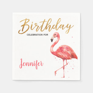 Serviette En Papier Anniversaire tropical   de parties scintillantes