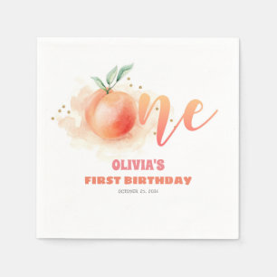 Serviette En Papier Anniversaire Un Mignonne Fruit De Pêche