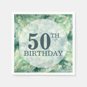 Serviette En Papier Anniversaire vert Abstrait