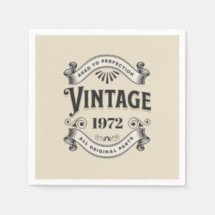 Serviette En Papier Anniversaire Vintage