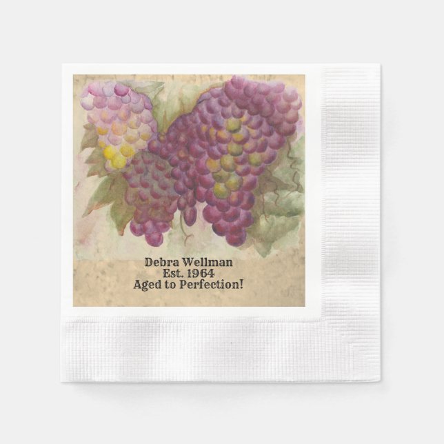 Serviette En Papier Anniversaire vintage personnalisée (Devant)