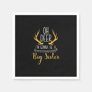 Serviette En Papier Annonce de bébé Grande Sœur Oh Cerf Style Mignon 