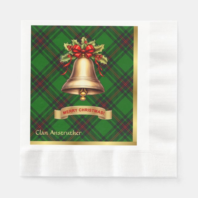 Serviette En Papier Anstruther Noël Tartan personnalisé (Devant)
