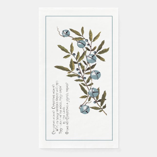 Serviette En Papier Antique Bells and Blueberries Greeting L.Prang Co. (Devant)