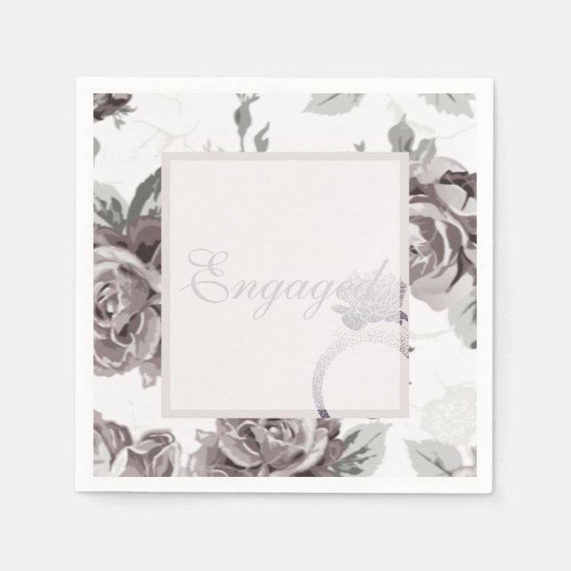 Serviette En Papier Antique fête de fiançailles rose pâle (Devant)