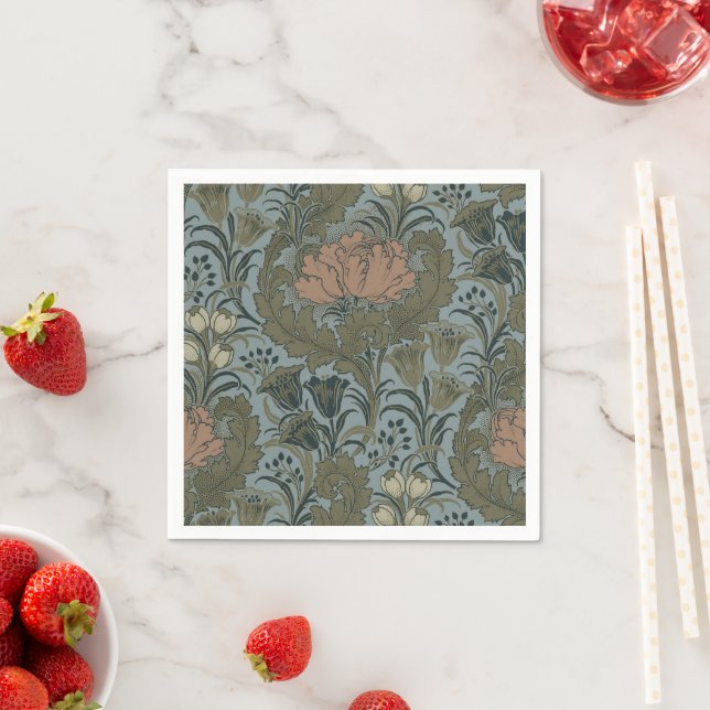Serviette En Papier Antique Fleur Morris Jardin Fond d'écran Floral (En situation)
