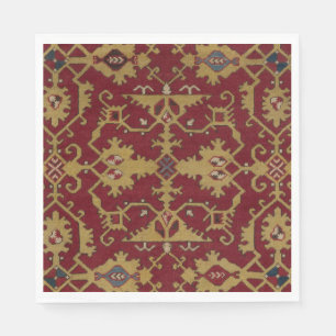 Serviette En Papier Antique géométrique Oriental Perse Motif rouge