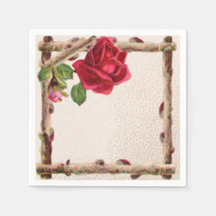 Serviette En Papier Antique victorienne vintage ancienne rose rustique