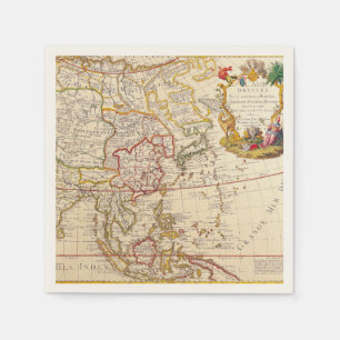 Serviette En Papier Antique vieille carte inspirée (6)