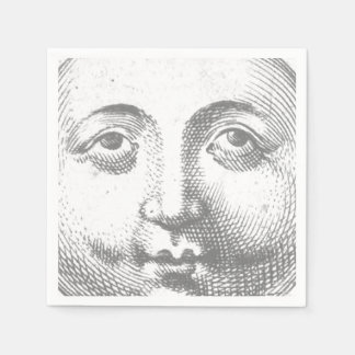 Serviette En Papier  Antique Vintage Gray Moon Face