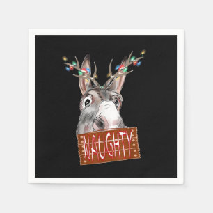 Serviette En Papier Antler Lights Naughty Sign Funny Christmas Donkey