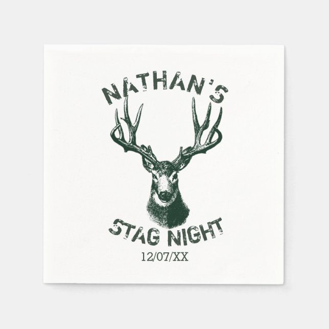 Serviette En Papier Antlers nocturnes de stade personnalisés (Devant)