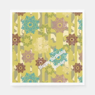 Serviette En Papier Any Age Urban Floral Birthday
