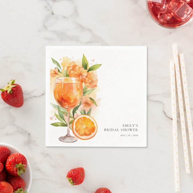 Serviette En Papier Aperol Spritz Enterrement de Vie de Jeune Fille (En situation)