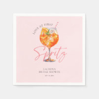 Aperol Spritz Rose Pâle Aquarelle pour une Baby Sh