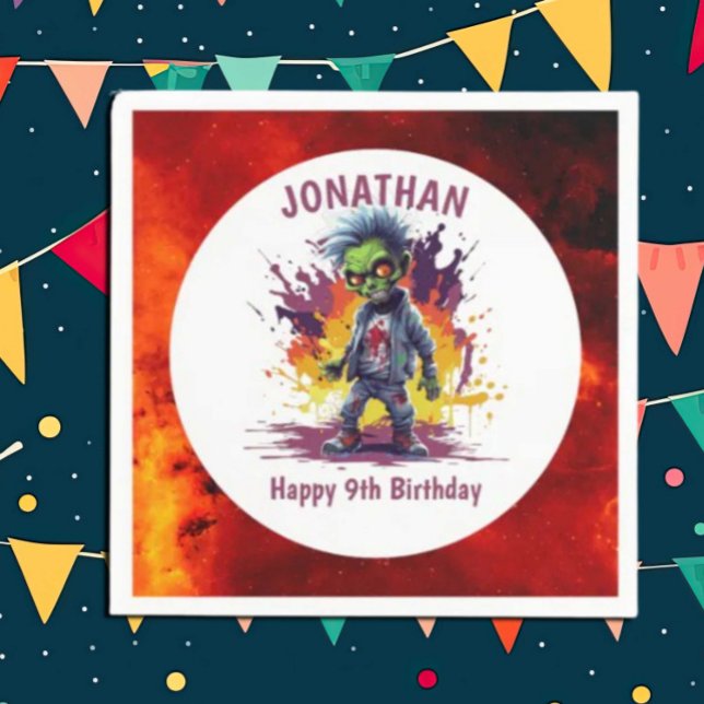 Serviette En Papier Apocalypse Anniversaire Zombie Boy (Zombie Walkers,  Your birthday party won't be complete without an array of gruesome zombie props! )