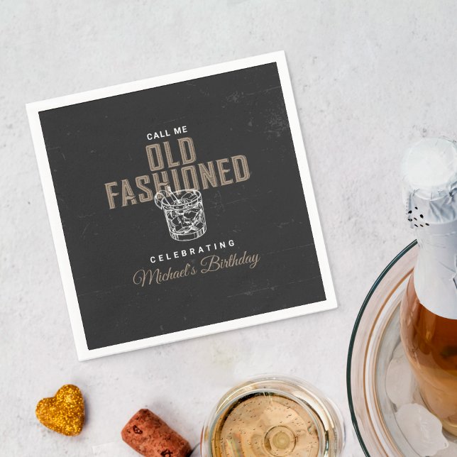 Serviette En Papier Appelez-moi Whiskey Cocktail Anniversaire (Créateur téléchargé)