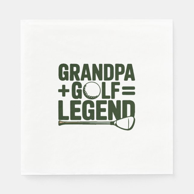 Serviette En Papier Appelle-Moi Grand-Père, Regarde-Moi Golf (Devant)