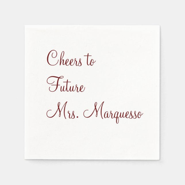 Serviette En Papier applaudissements à l'avenir mme nuptiale douche ma (Devant)