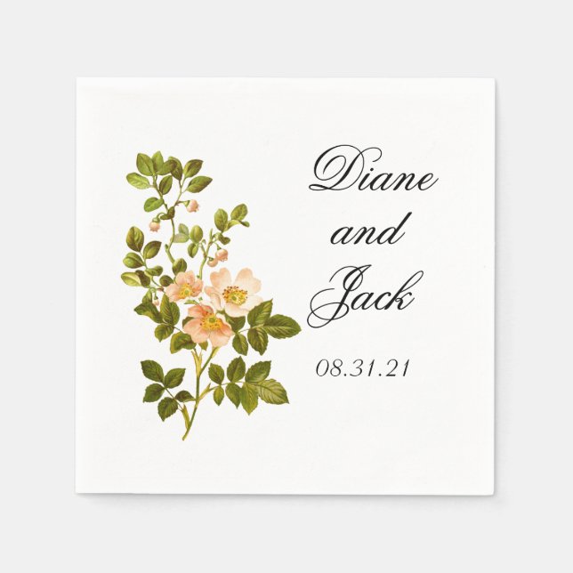 Serviette En Papier Apple Blossom Watercolor Mariage (Devant)