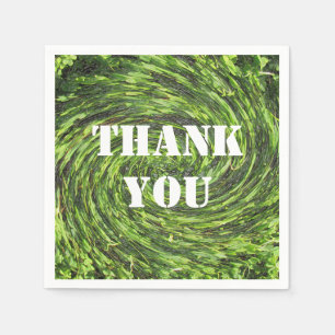 Serviette En Papier Appréciation Repas Vert Flacon Abstrait Merci