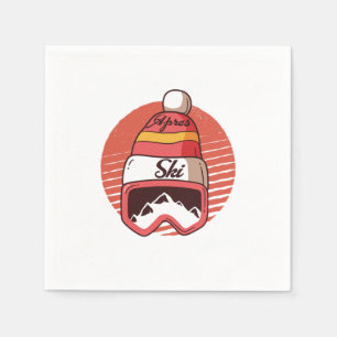 Serviette En Papier Apres Ski Rétro Ski Vintage Ski Sports d'hiver
