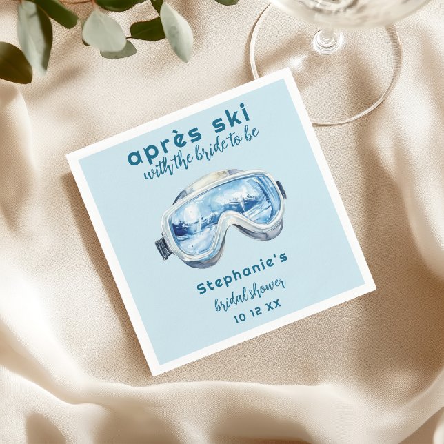 Serviette En Papier Après-ski Sport d'hiver Aquarelle Enterrement de v (Créateur téléchargé)
