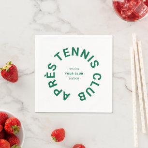 Serviette En Papier Après Tennis Club Crête Verte Personnalisée