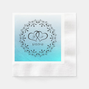 Serviette En Papier Aqua Blue Scratches Cocktail Napkin personnalisé