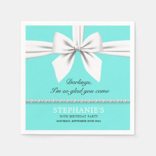 Serviette En Papier Aqua Elegant Fancy Tiffany Anniversaire Vaisselle
