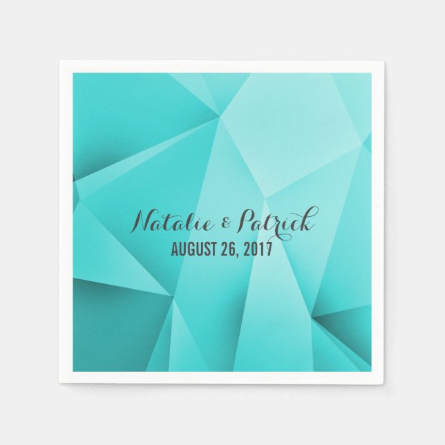Serviette En Papier Aqua Jewel Tones Mariage Papier (Devant)