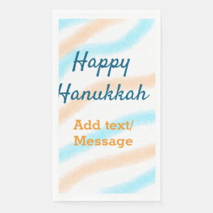 Serviette En Papier Aqua orange happy Hanoukka ajouter un nom message 