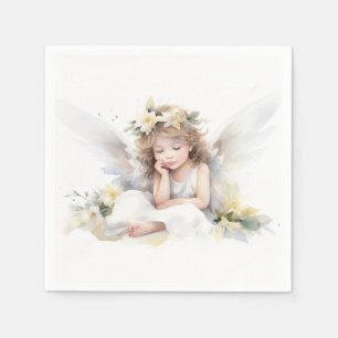 Serviette En Papier Aquarelle Angel Girl