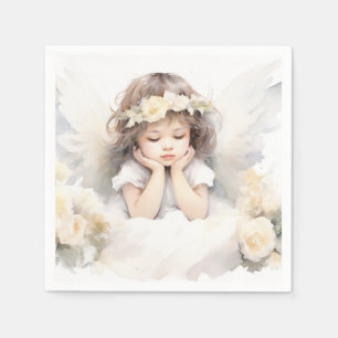 Serviette En Papier Aquarelle Angel Girl