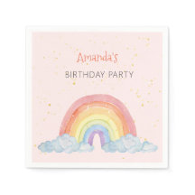 Aquarelle arc-en-ciel fête d'anniversaire Past Pap