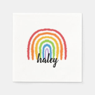 Serviette En Papier Aquarelle arc-en-ciel Personnalisé de la fête Na