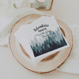 Serviette En Papier Aquarelle aventure Baby shower forestier rustique