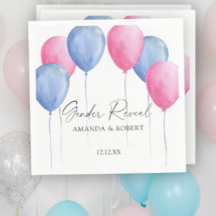 Serviette En Papier Aquarelle Balloons Révélation de genre