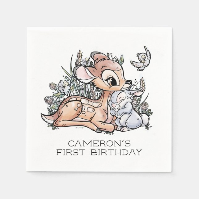 Serviette En Papier Aquarelle Bambi Woodland (Devant)