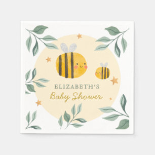 Serviette En Papier Aquarelle Bee Honey Baby shower sucré