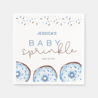 Serviette En Papier Aquarelle bleu beignets Bébé Sprinkle Douche