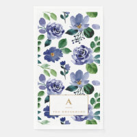 Aquarelle bleu de la marine russe Floral